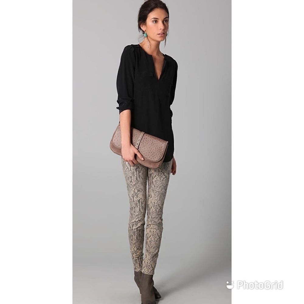 Current/Elliott Boa Print Ankle Skinny Jeans